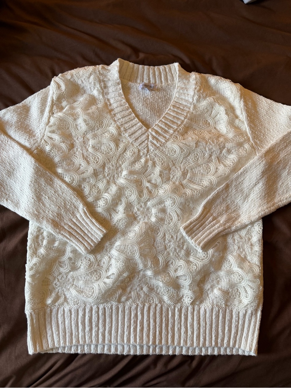 Jonny Was V-Neck Lace Knit Women’s Sweater
